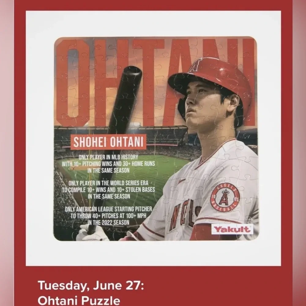 NEW/Sealed MLB Los Angeles Angels MVP Shohei Ohtani 100-Piece Puzzle SGA 6/27/23